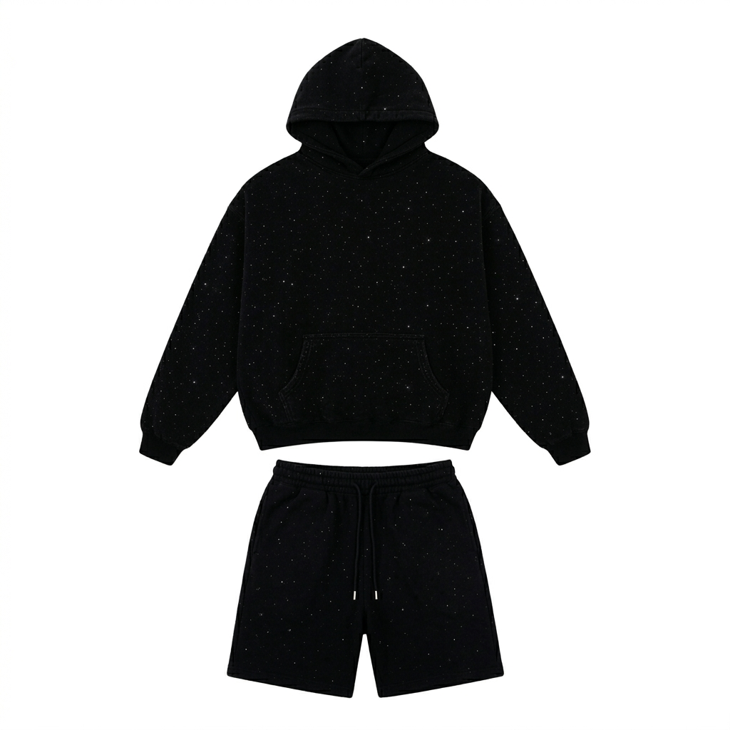 Full Black set / Hoddie - Short